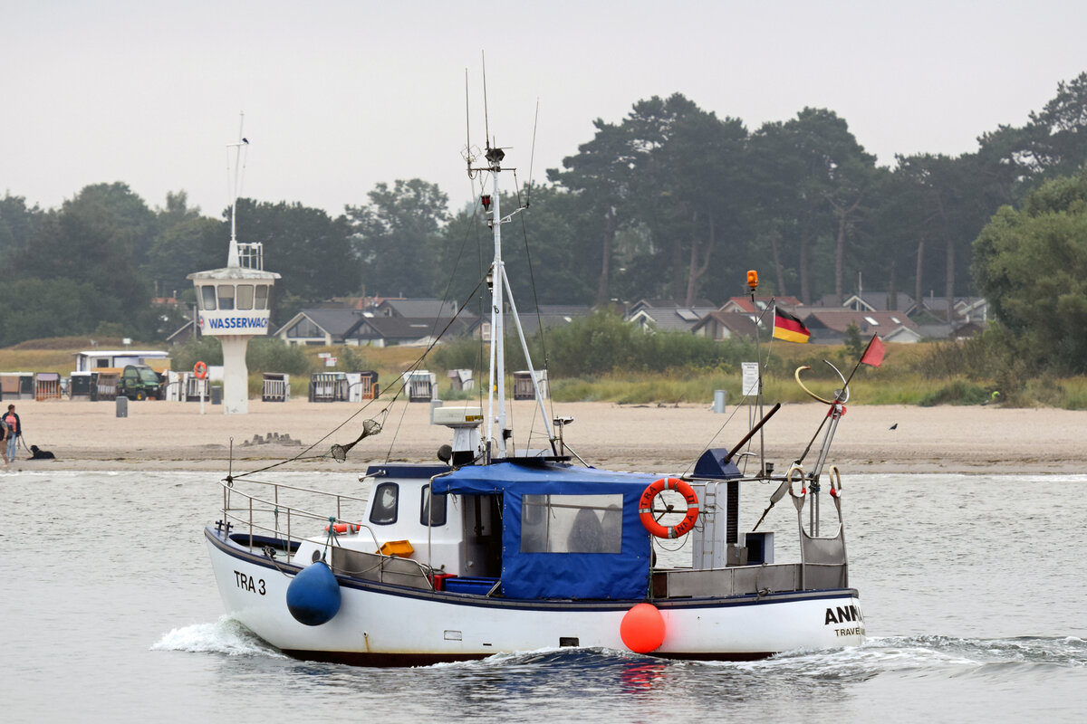 Fischereifahrzeug TRA 3 ANNA II am 25.08.2022 in Lübeck-Travemünde