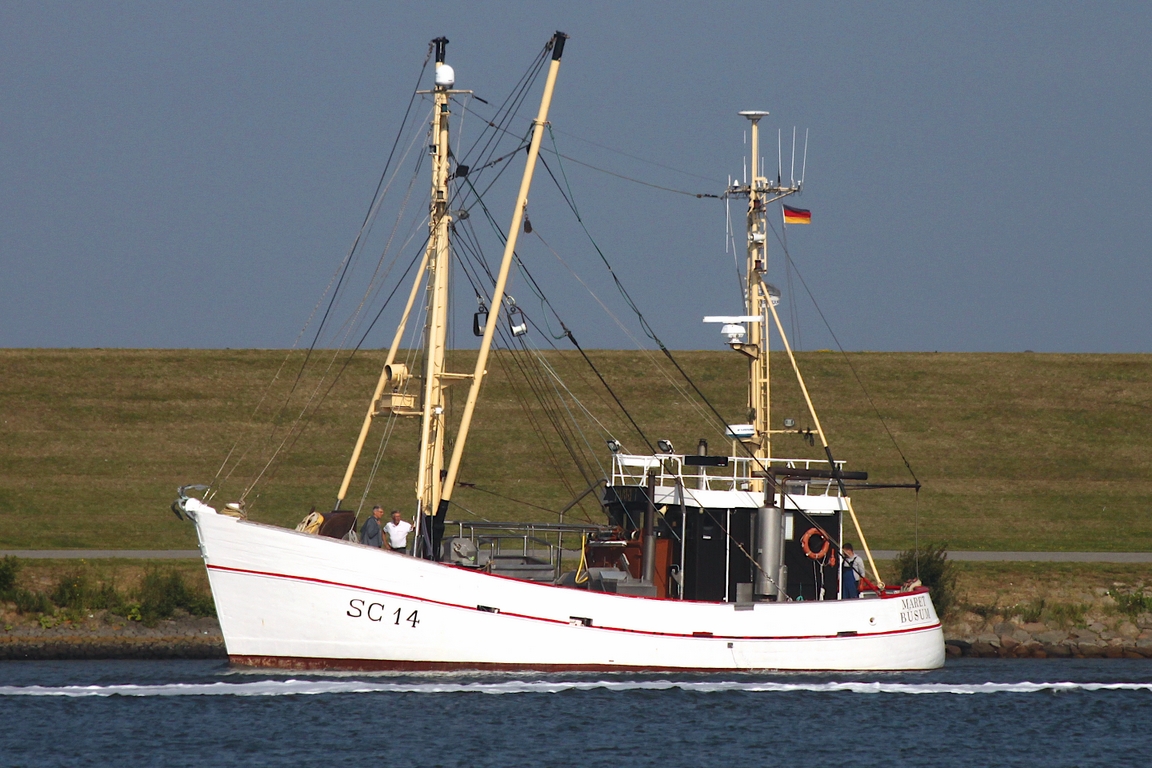 Fischereifahzeug („Fischkutter“) SC 14 / MARET; Datum: 25.07.2026; Aufnahmeort: Nordsee/Hafen B�sum, Deutschland.