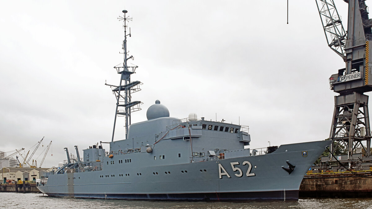 Flottendienstboot A 52 OSTE am 16.09.2021 im Hafen von Hamburg