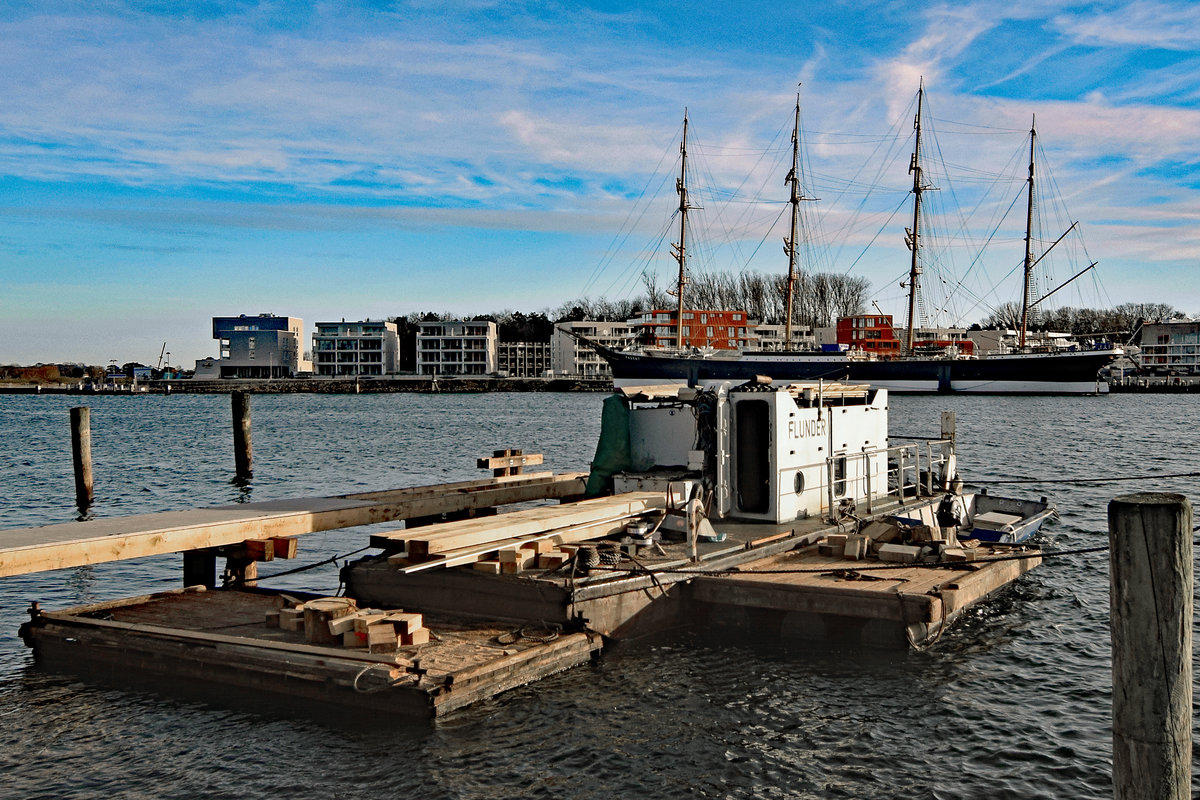 FLUNDER am 05.02.2020 im Hafen von Lübeck-Travemünde