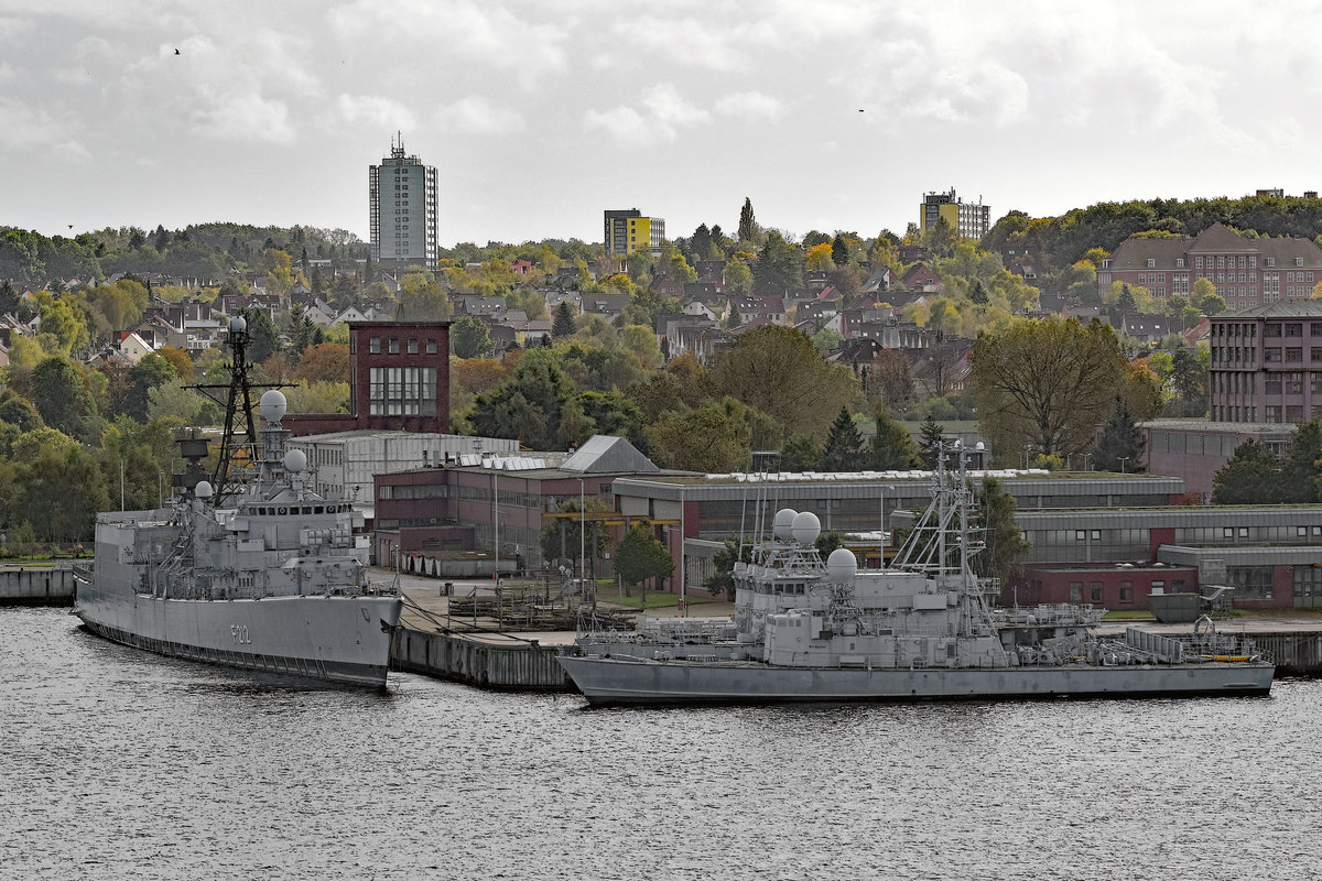 Fregatte 212 und Schnellboot Ex-Ozelot am 03.10.2017 in Kiel