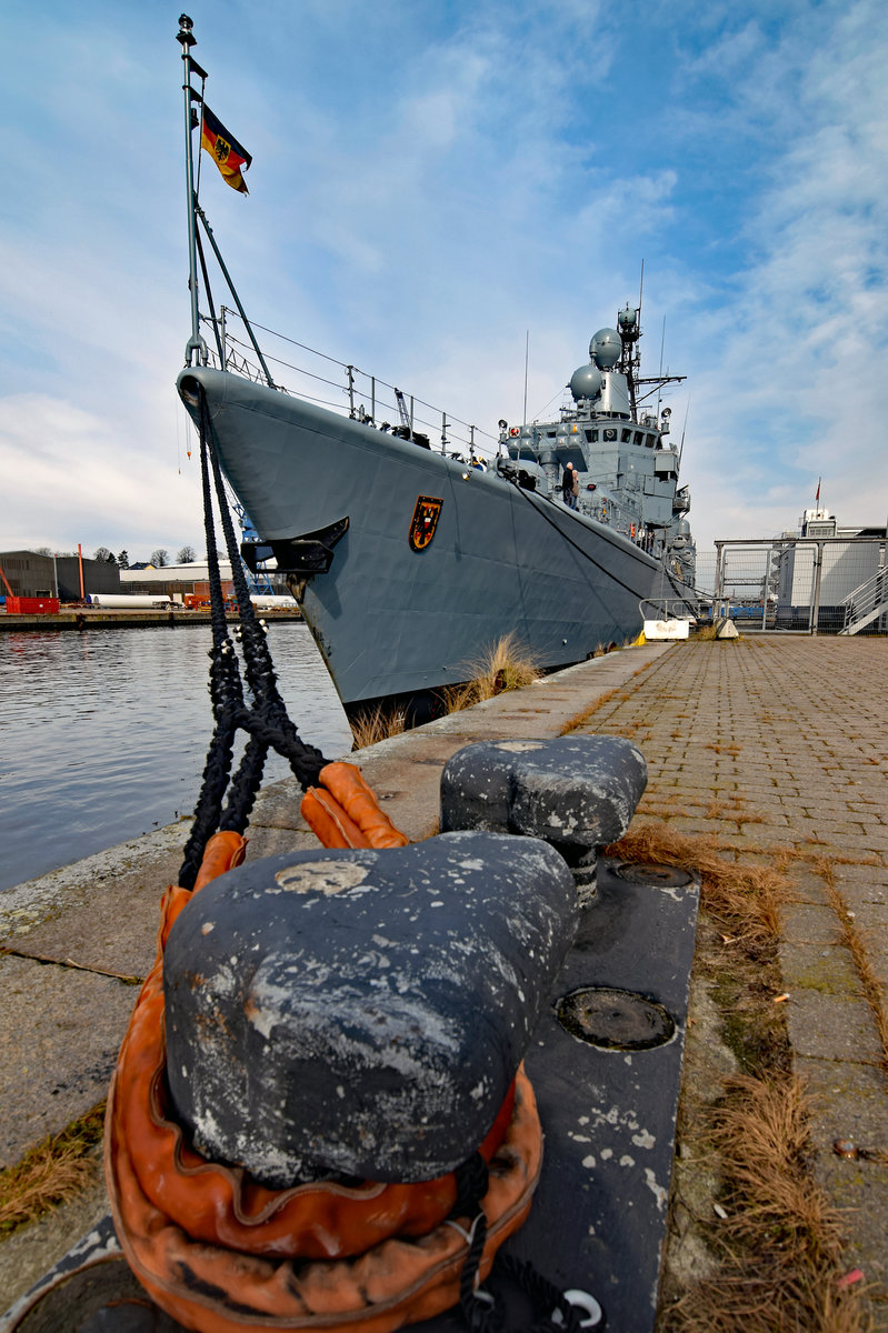 Fregatte F214 LÜBECK in der Hansestadt Lübeck. Aufnahme vom 12.03.2017