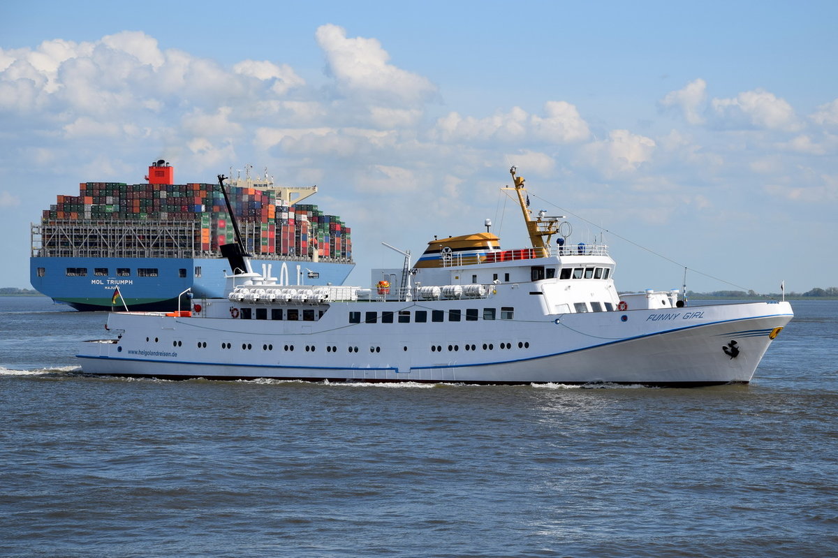 FUNNY GIRL , Fahrgastschiff , IMO  7315569 , Baujahr 1973 , 68.4 × 10m , 15.05.2017  Cuxhaven