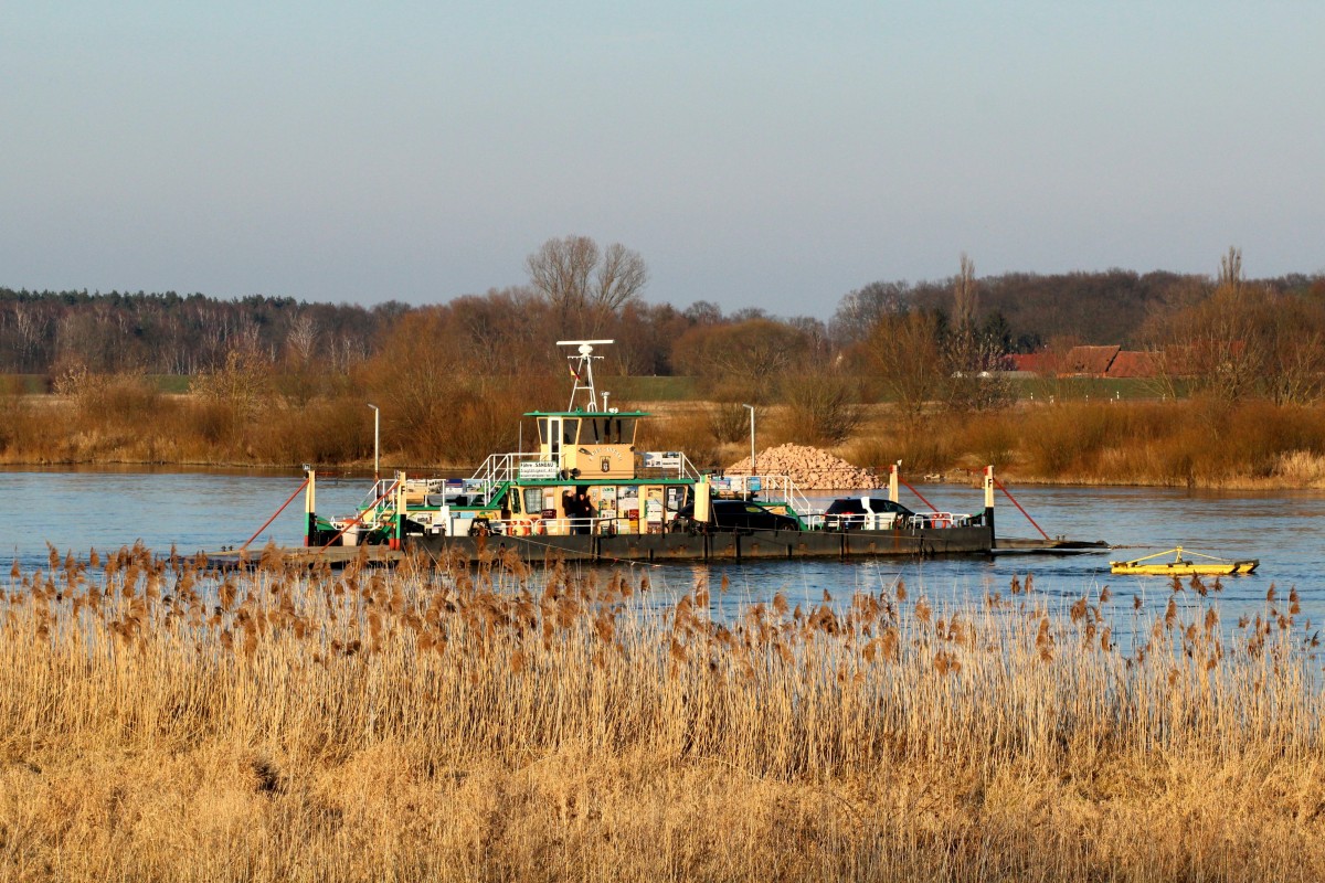 Gierseilfähre Sandau / Elbe am 17.03.2016