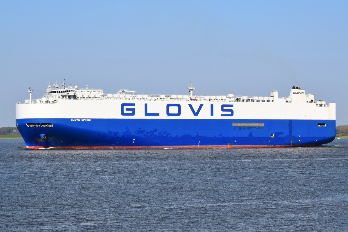 GLOVIS SPRING ,Fahrzeugtransporter , IMO 9749594 , Baujahr 2016 , 199.97 × 35m , 19.04.2019 , Grünendeich