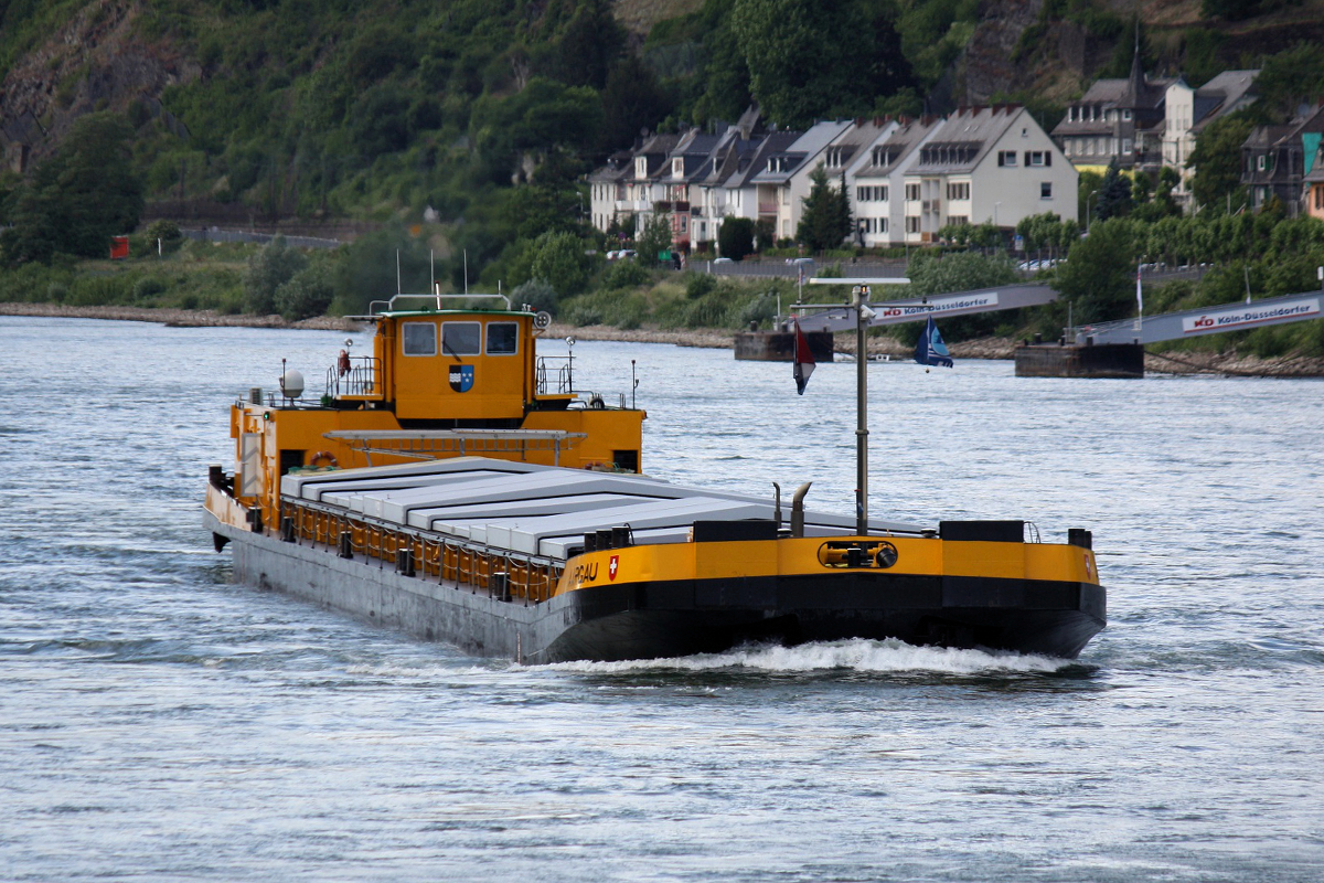 GMS AARGAU (ENI:07001318) L.110m B.11,40m T.2756 Baujahr 1981 am 30.06.2020 auf dem Rhein in Kaub zu Berg. 