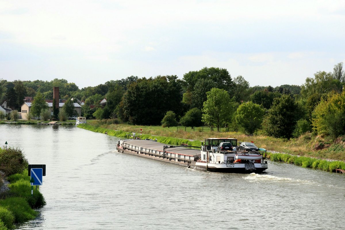 GMS Algarve (04600060 , 80,55 x 8,20m) am 28.08.2018 im Elbe-Havelkanal in Genthin mit Fahrtrichtung Schleuse Zerben in Fahrt.