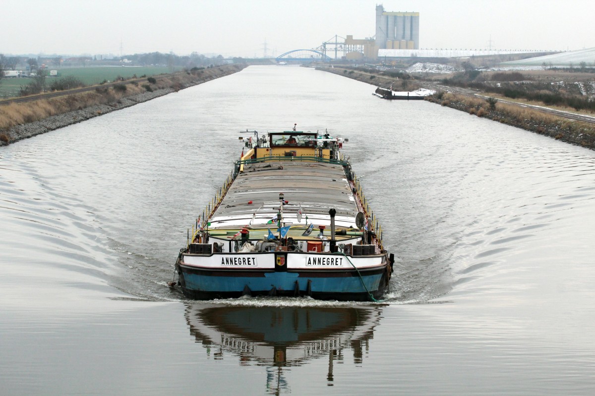 GMS Annegret (04018550 , 80 x 8,24m) am 18.02.2016 im MLK kurz vor Haldensleben mit Fahrtrichtung Westen.