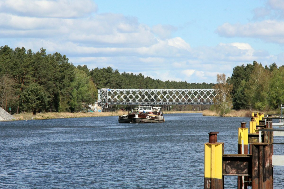 GMS Apollo (08451013 , 71,5 x 9,34m) am 25.04.2020 in der Scheitelhaltung der Havel-Oder-Wasserstrasse vor der Schleuse Lehnitz Richtung Berlin.