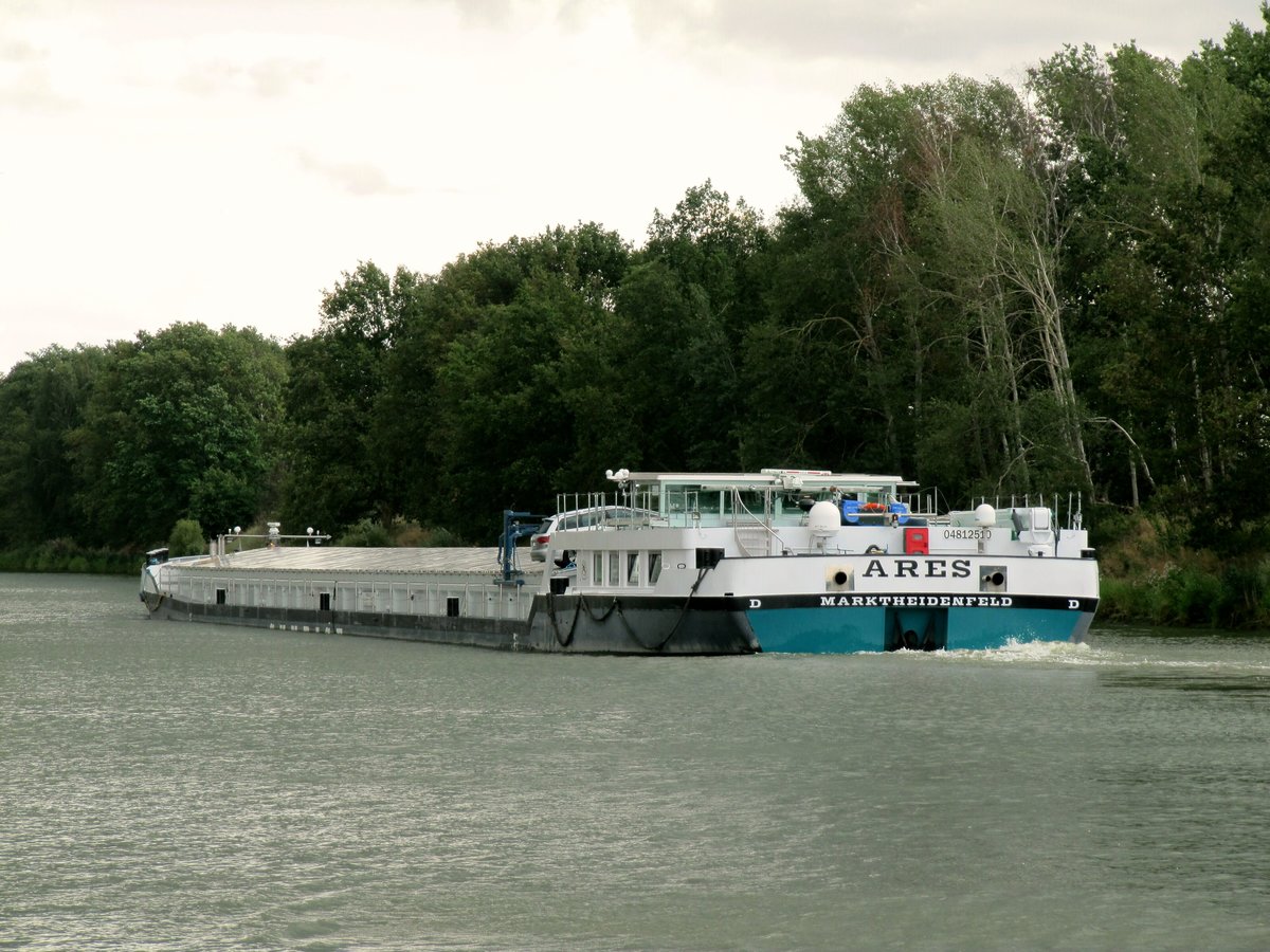 GMS Ares (04812510 , 99,88 x 11,44m) am 13.08.2019 im Mittellandkanal Höhe Liegestelle Bergfriede auf Bergfahrt Richtung MD.