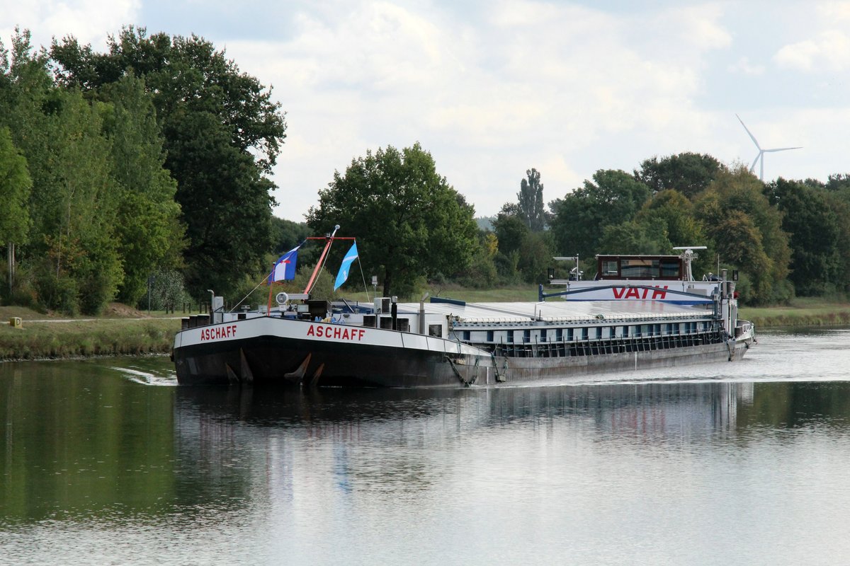 GMS Aschaff (04403760 , 105 x 10m) am 14.09.2019 im Main-Donau-Kanal Höhe Heuberg auf Talfahrt.