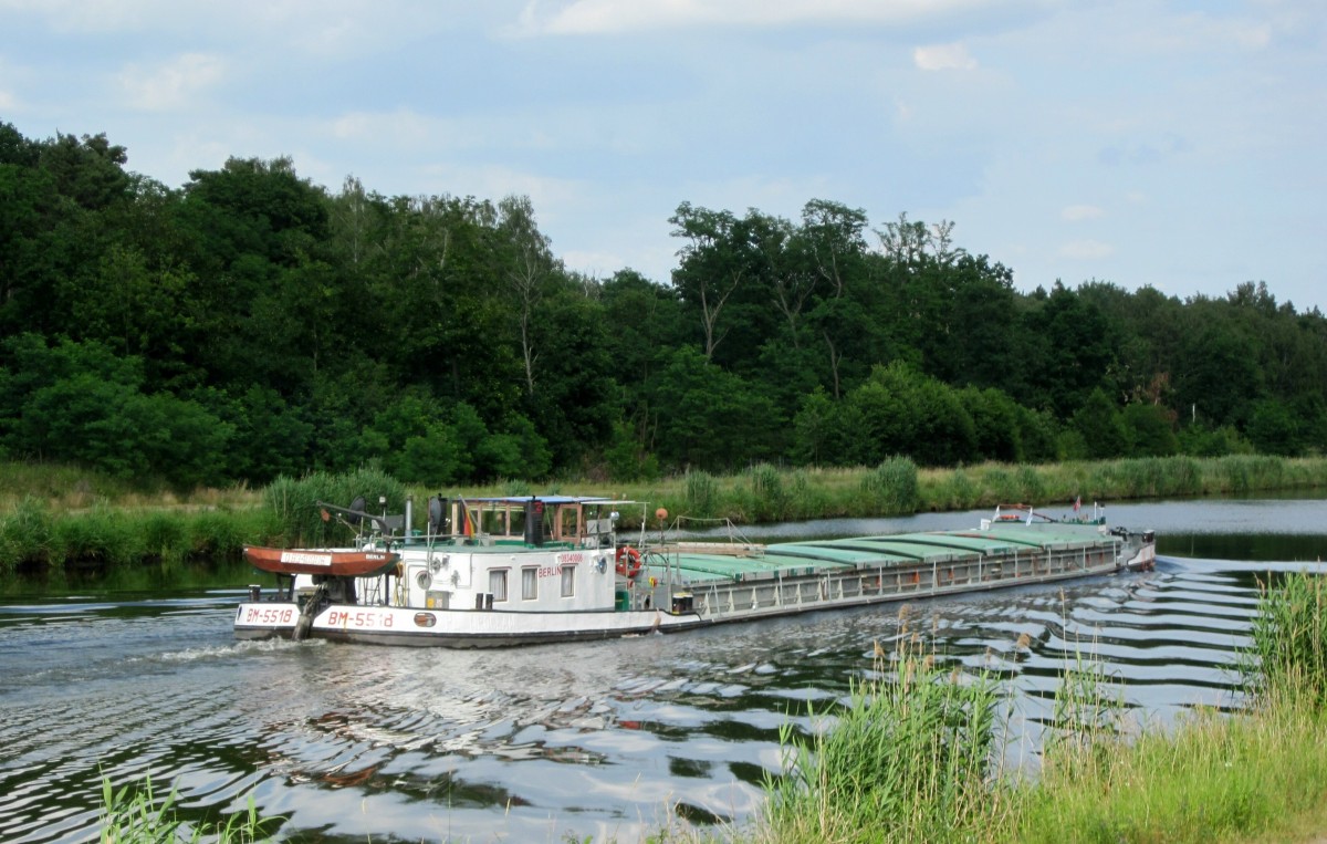 GMS BM-5518 (08340006 , 57,5 x 7,68) am 17.06.2014 im EHK bei Kader Schleuse auf Bergfahrt Richtung Schleuse Wusterwitz. Das Schiff wurde  Umgeflaggt  und ist jetzt in Berlin registriert.