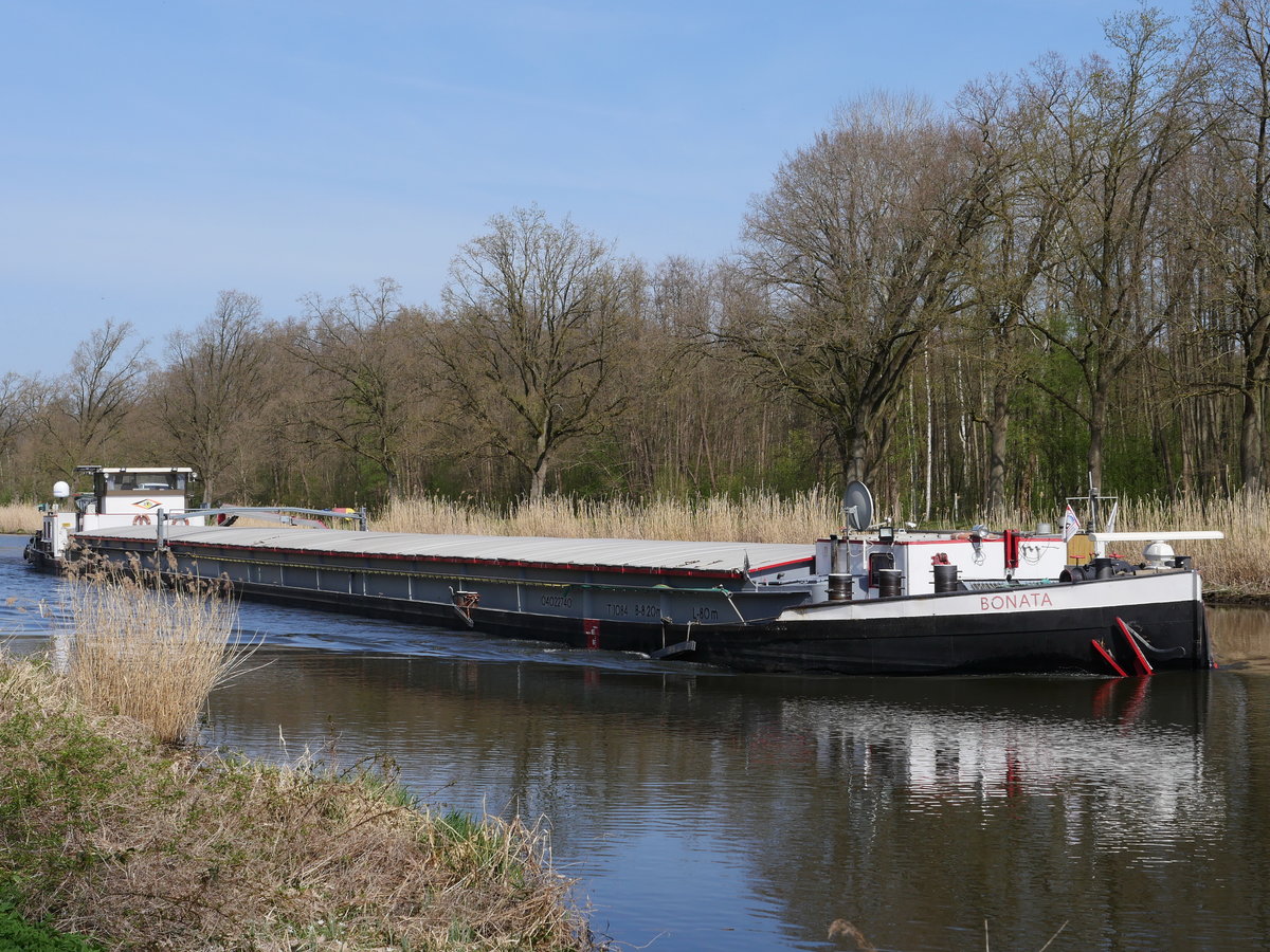 GMS BONATA WR 01-193 (ex Annegret, ex Hajo) ENI 04022740 Wroclaw (Breslau) auf dem Elbe-Lübeck-Kanal zwischen Witzeeze und Lauenburg; 16.04.2020

