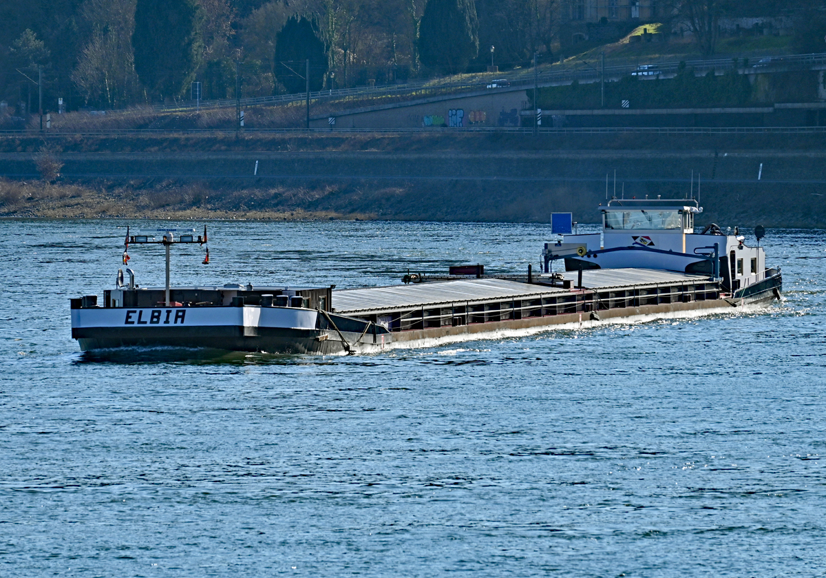 GMS ELBIA auf dem Rhein bei Unkel - 06.03.2021