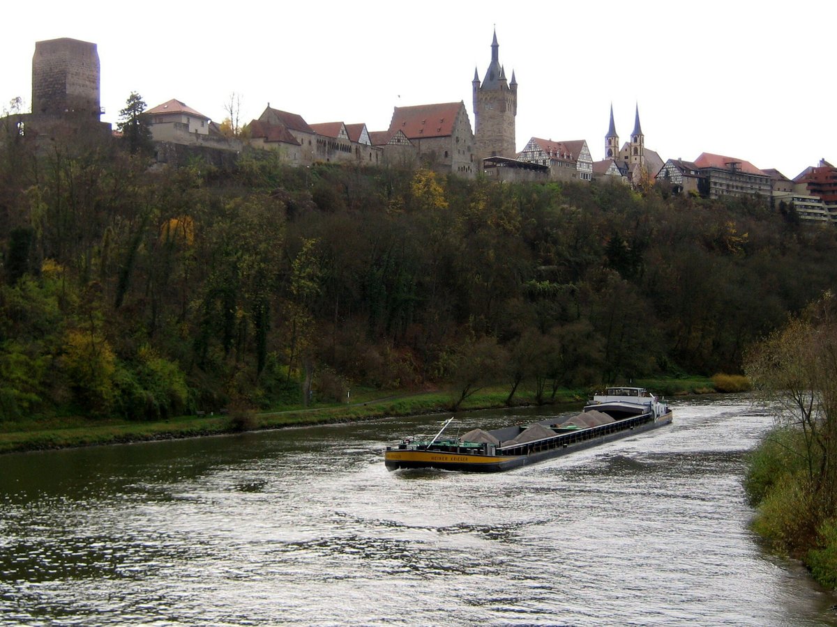 GMS Heiner Krieger (04605290 , 105,10 x 11,03m) am 11.11.2008 auf Neckar-Bergfahrt bei Bad Wimpfen.