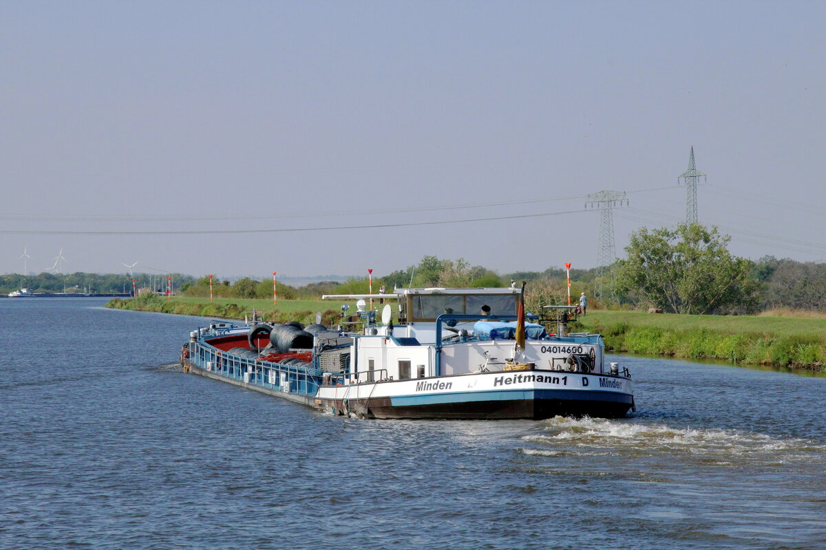 GMS  HEITMANN 1  (04014600 , 80 x 8,20m) am 14.09.2021 im  MITTELLANDKANAL  zw. der Trogbrücke und dem Abzweig des Rothenseer Verbindungskanales.