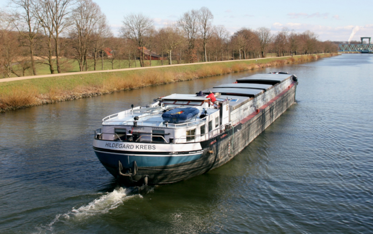 GMS HILDEGARD KREBS (ENI:02204518) Flagge Deutschland L.70m B.7,20m T 1011 Baujahr 1962 am 05.03.2021 auf dem WDK zu Berg in Datteln.