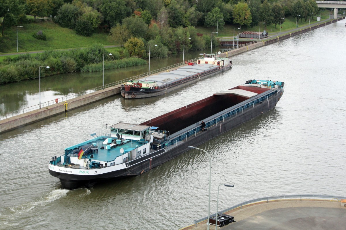 GMS Inga R. (02321287 , 86 x 9,5m) fährt nach der Talschleusung in Uelzen I im ESK Richtung Schiffshebewerk Scharnebeck / Lüneburg.