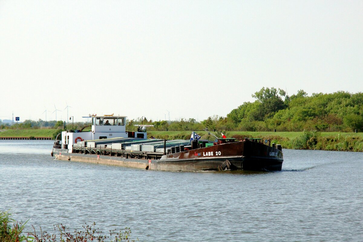 GMS  LABE 20  (08451017 , 79,52 x 9,20m) am 14.09.2021 im  MITTELLANDKANAL  Höhe Barleber See I / km 319 auf Bergfahrt.