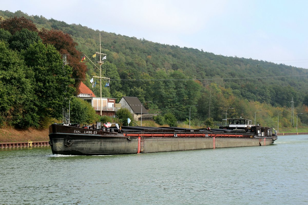 GMS  LABE 23  (08451031 , 79,98 x 9,22m) am 30.09.2020 im  DORTMUND-EMS-KANAL  Höhe Bergeshövede auf Talfahrt.