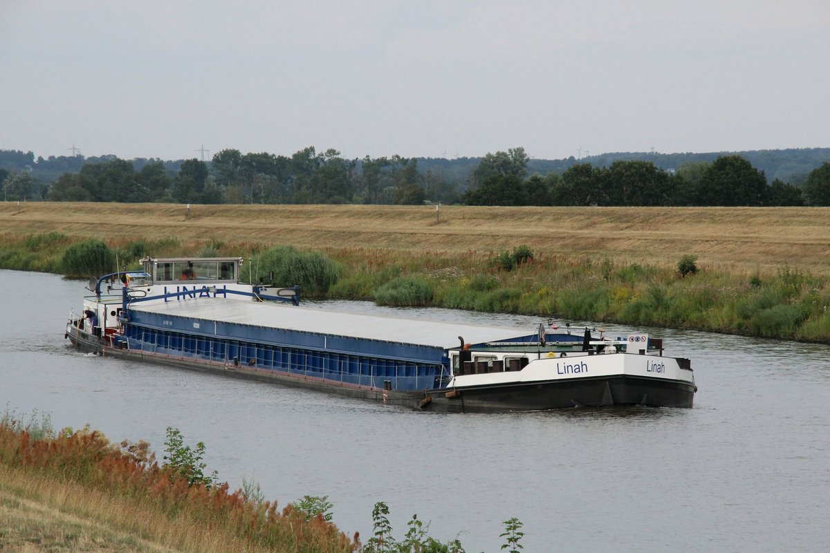 GMS Linah (04020160 , 86 x 9,50m) am 18.07.2019 im Elbe-Seitenkanal zw. Artlenburg und dem Schiffshebewerk Scharnebeck auf Bergfahrt. 