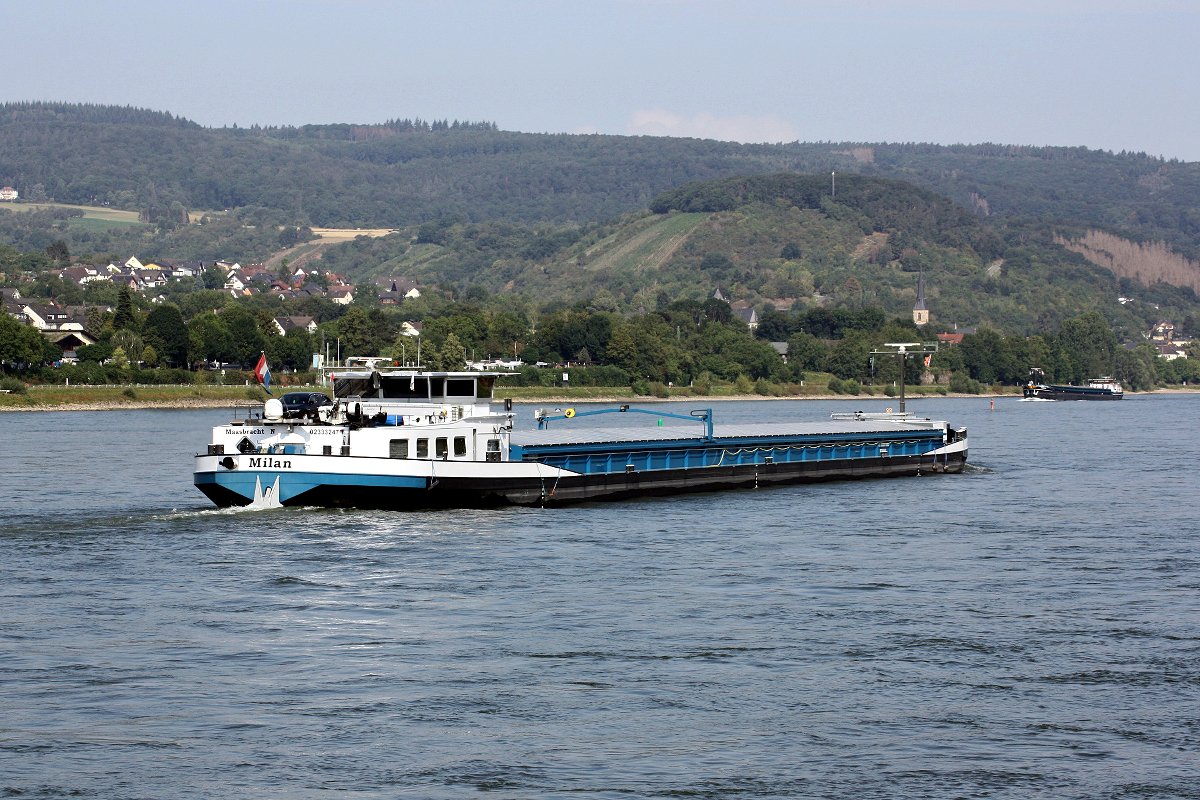 GMS MILAN (ENI:02333247) L.105m B.10,50m T 2608 am 18.07.2020 auf dem Rhein in Braubach zu Tal.