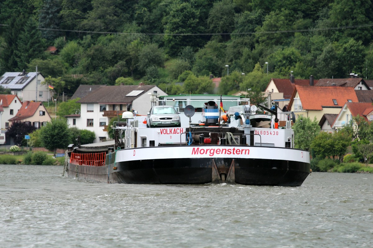 GMS Morgenstern (04605430 , 105 x 11m) am 28.07.2013 bei Langenprozelten auf Main-Talfahrt.