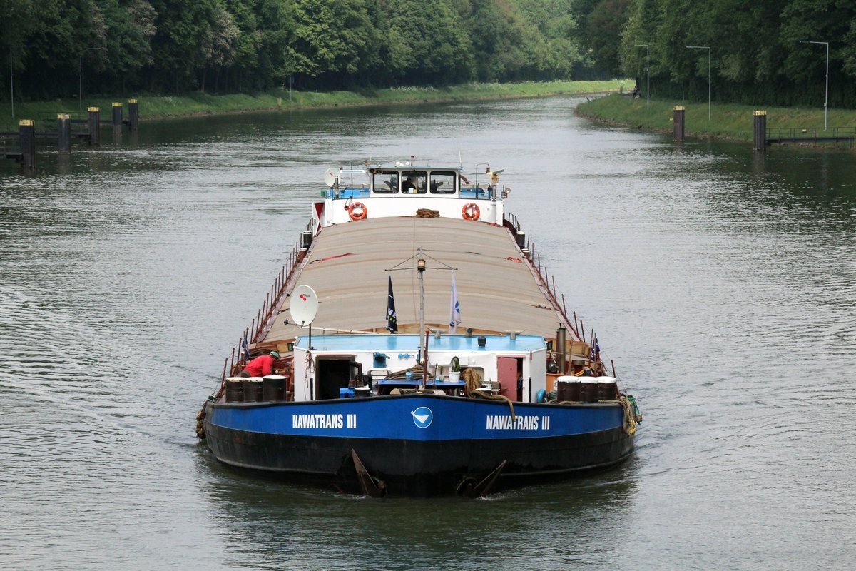 GMS Nawatrans III (04001760 , 80 x 9,05m) am 11.05.2018 bei der Einfahrt z. Bergschleusung in Altenrheine / DEK.