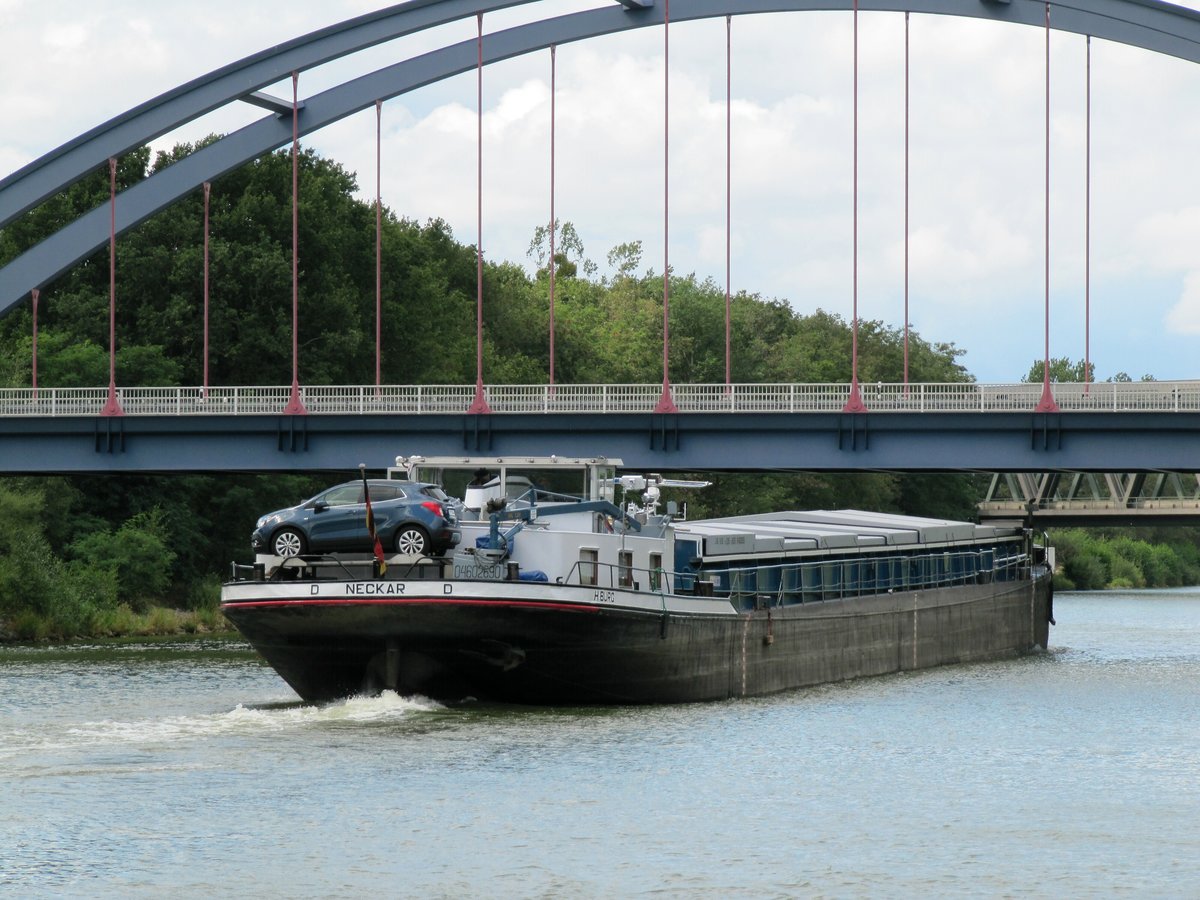 GMS Neckar (04602690 , 86 x 9,50m) am 13.08.2019 im Mittellandkanal Höhe Bergfriede auf Talfahrt.