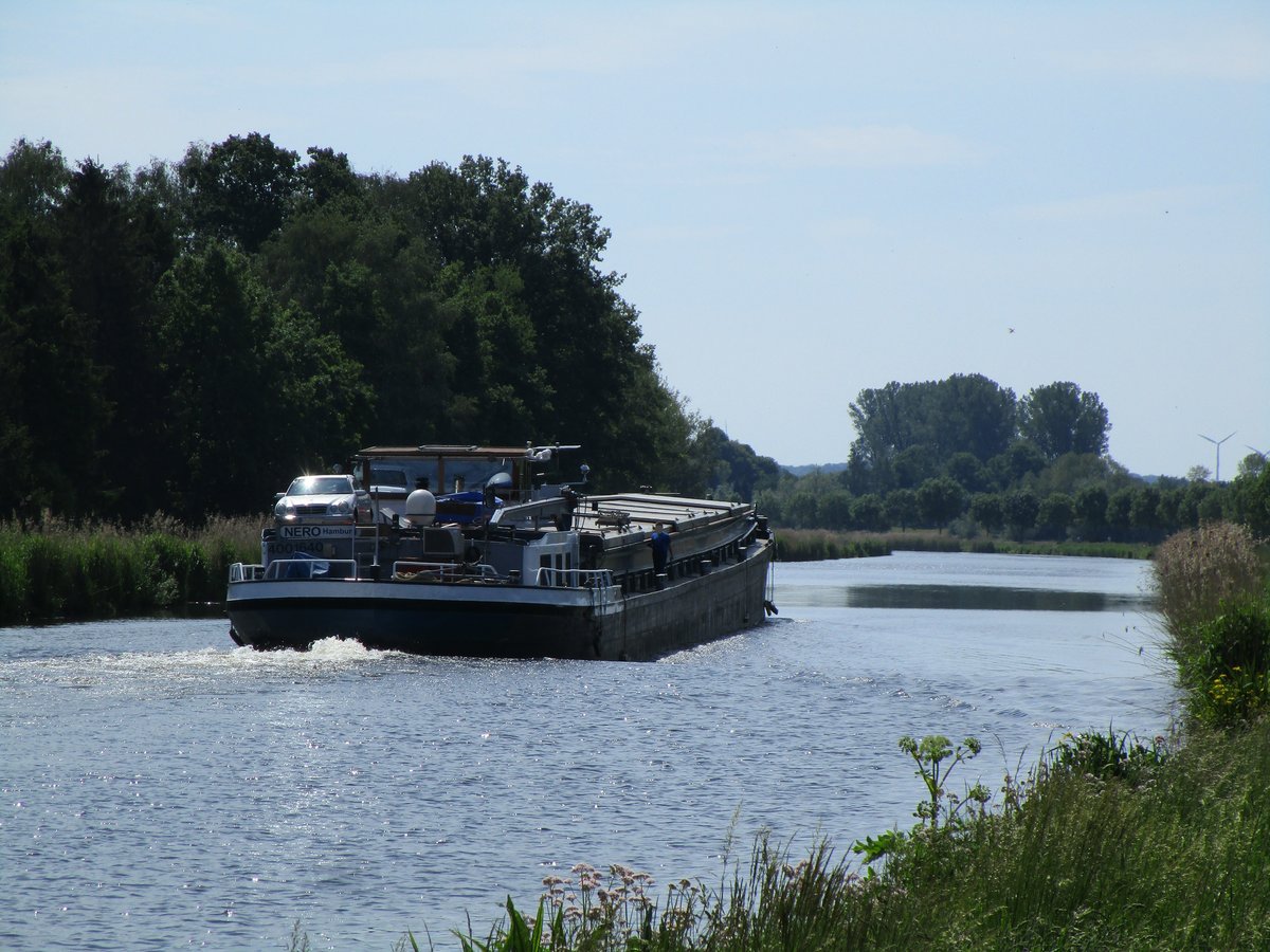 GMS Nero (04001640 , 80 x 8,2m) am 02.06.2019 im Elbe-Lübeck-Kanal Höhe Niendorf bei Berkenthin auf Bergfahrt.