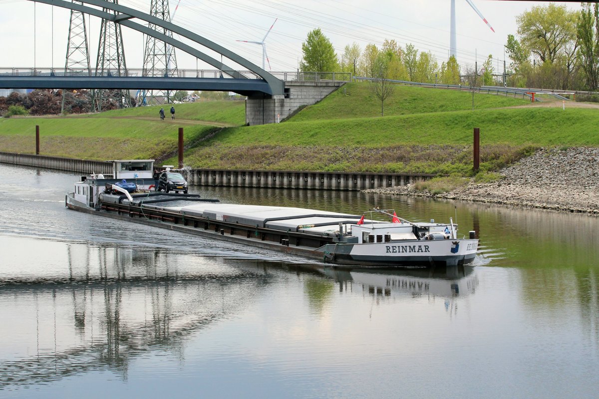 GMS Reinmar (02315707 , 80 x 8,20m) am 28.04.2017 nach dem Laden im Hafen MD im Rothenseer Verbindungskanal auf Bergfahrt zur Schleuse Rothensee.