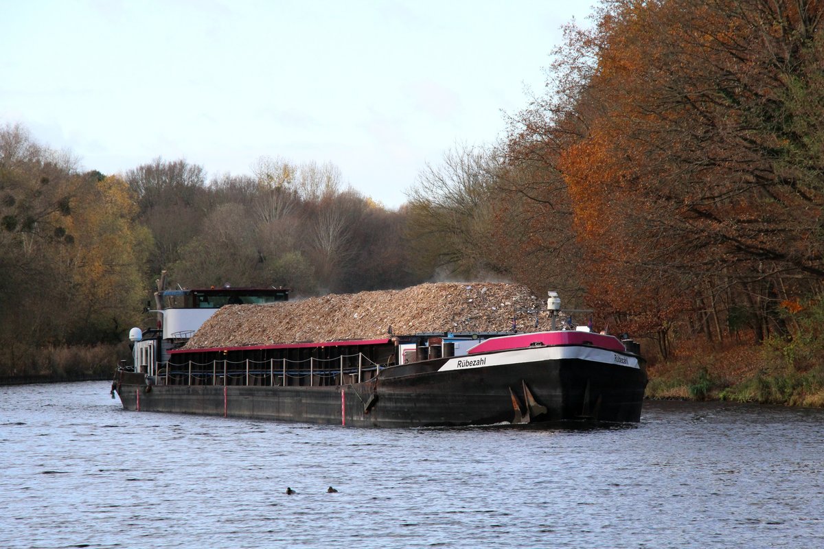 GMS RÜBEZAHL (04403040 , 80 x 8,20m) am 23.11.2020 im Teltowkanal zu Berg kurz vor der Schleuse Kleinmachnow.