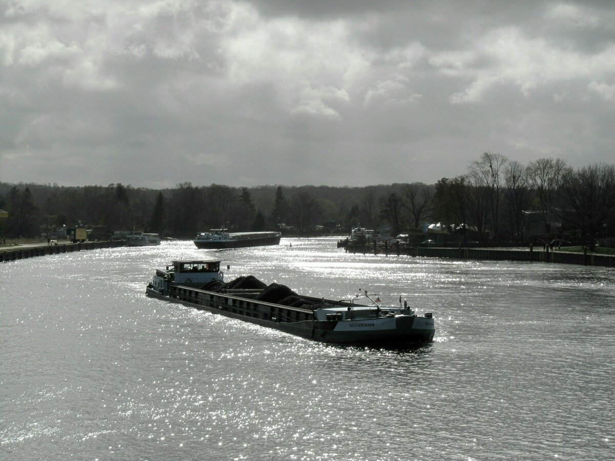 GMS  SACHSENHAGEN  (05501870 , 80 x 8,2m) am 22.02.2022  auf der HAVEL  Höhe Südhafen Spandau auf Bergfahrt.