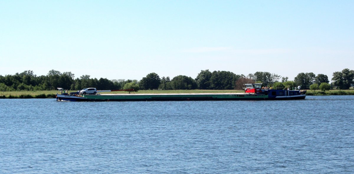 GMS Salisso (04602710 , 67 x 8,20m) am 23.06.2016 auf der Havel (UHW) kurz vor dem  Deetzer Knie  auf Talfahrt.