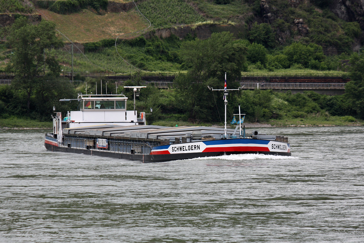 GMS Schwelgern (ENI:05501810) L.110m B.10,50m T.2506 am 06.06.2019 bei Oberwesel zu Berg.