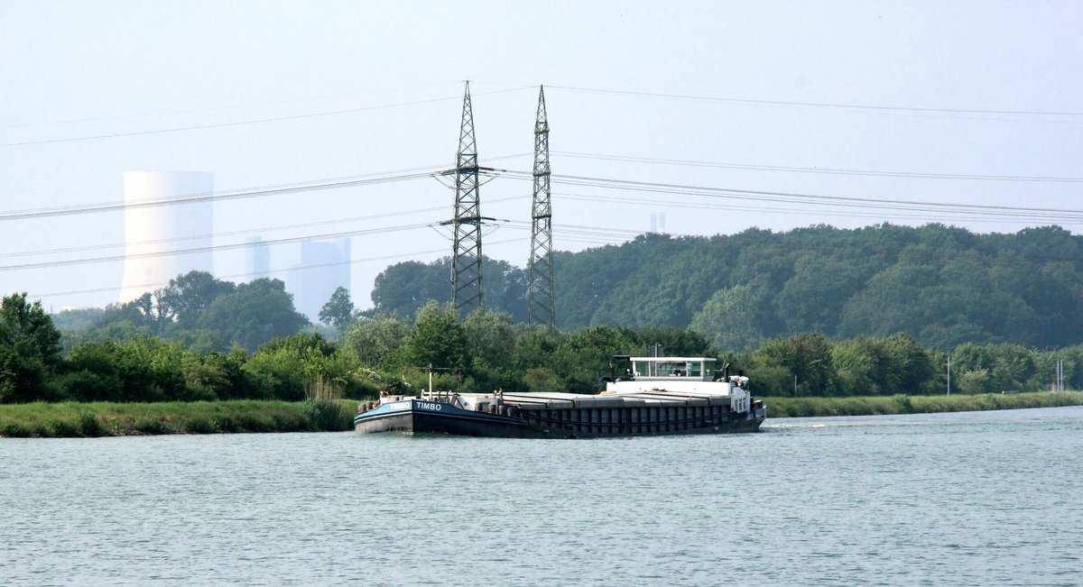 GMS Timbo (02305633 , 79,91 x 9,47m) am 14.05.2018 im Dortmund-Ems-Kanal vor der Lippe-Überführung mit Fahrtrichtung Lüdinghausen unterwegs.   