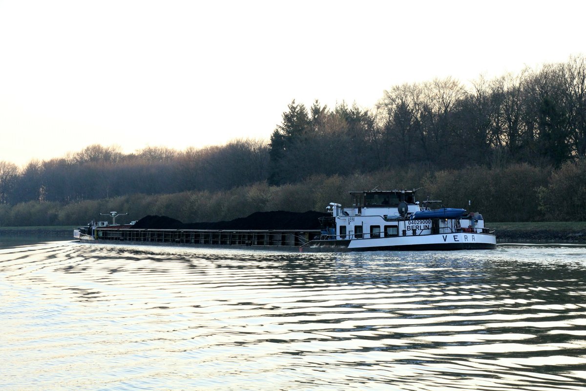 GMS Vera (04029000 , 100 x 9,5m) setzte am 26.02.2019 seine Bergfahrt im Elbe-Seitenkanal nach der Fahrt im Osttrog des Schiffshebewerkes Scharnebeck fort. 