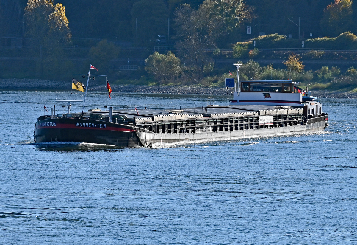 GMS WUNNENSTEIN der Reederei SCHWABEN aus Heilbronn bei Unkel - 24.10.2021