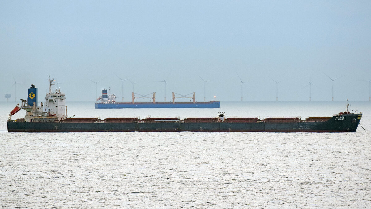 GOLDEN STRENGTH, Bulk Carrier, IMO 9413420, am 10.02.2022 in der Nordsee
