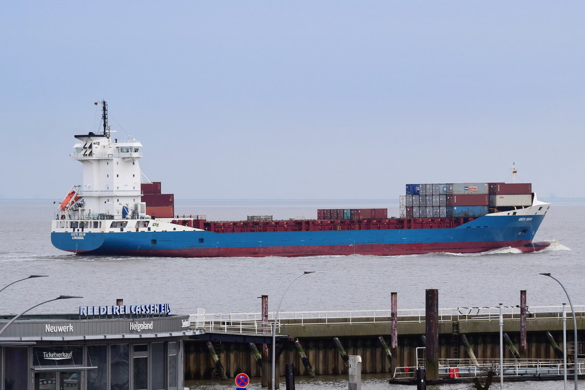 GRETE SIBUM , Feederschiff , IMO 9398773 , Baujahr 208 , 151.72 x 23.4 m , 1036 TEU , Cuxhaven , 17.03.2020