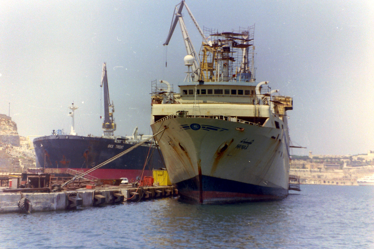 HANAA (IMO 7227451) in Malta. Aufnahme im August 1998