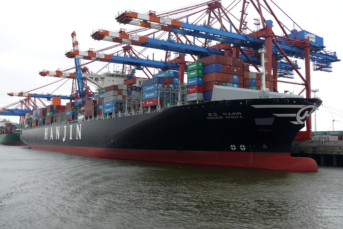  HANJIN AFRICA  im Hamburger Hafen 21.12.2013