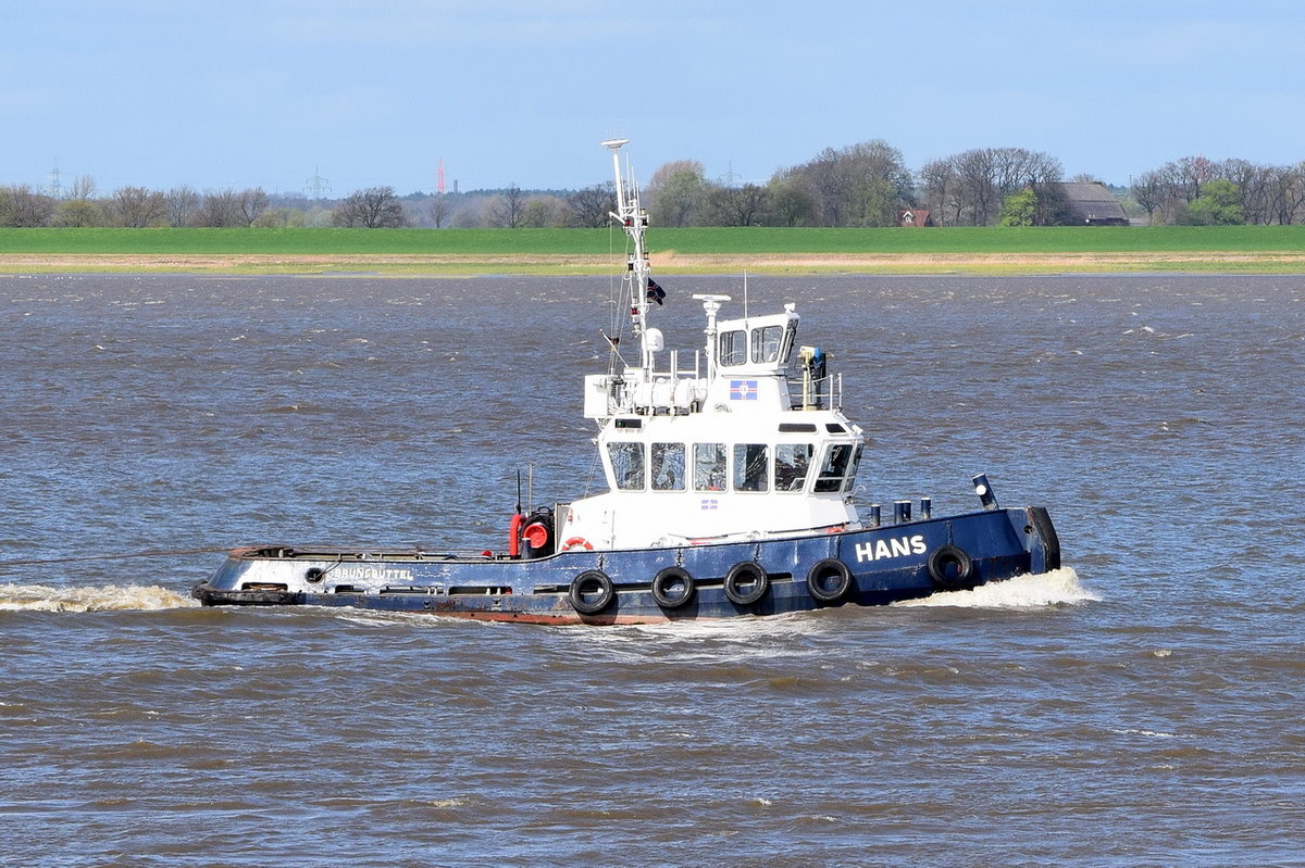 HANS , Schlepper , IMO 9173977 , Baujahr 1998 , 19.5 × 6m , 15.04.2017 Grünendeich