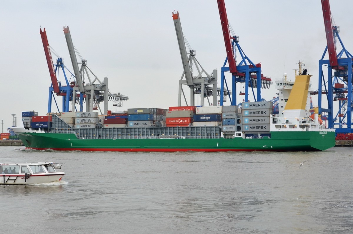 HEINRICH EHLER , Feederschiff , IMO  9372200 , Baujahr 2008 , 158 x 27 m , 1421 TEU ,Hamburger-Hafen 17.06.2015