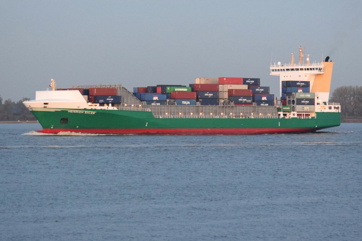 HEINRICH EHLER , Feederschiff , IMO 9372200 , Baujahr 2008 , 168.11 × 26.8m , 1421 TEU , 31.10.2019 , Grünendeich