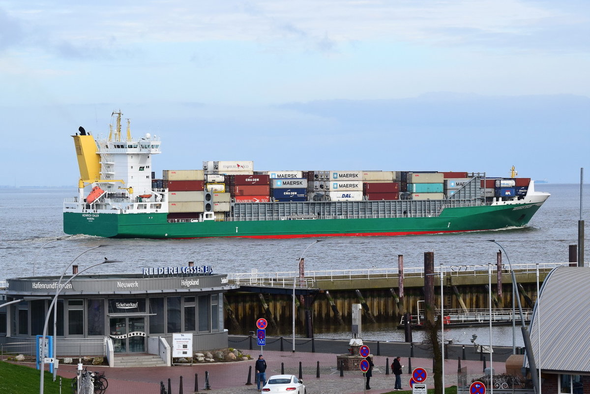 HEINRICH EHLER , Feederschiff , IMO 9372200 , Baujahr 2008 , 168.11 x 26.8 m , 1421 TEU , Cuxhaven , 19.03.2020