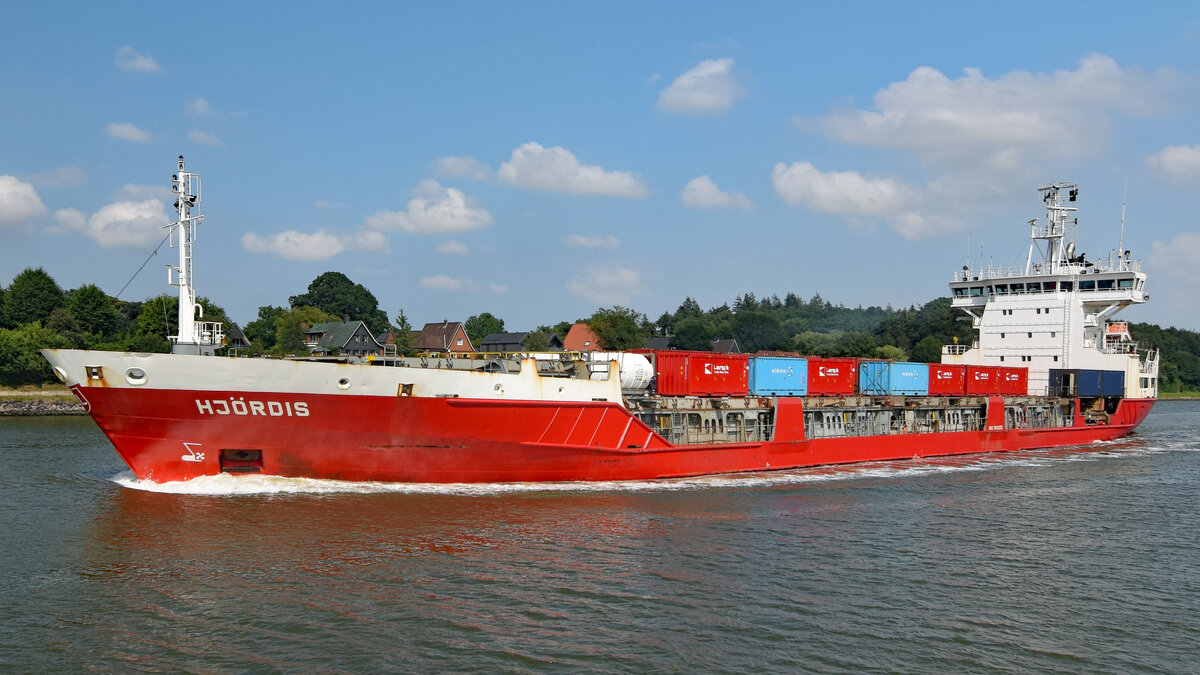 HJÖRDIS (IMO 9126235) am 24.7.2021 im NOK (Nord-Ostsee-Kanal) 