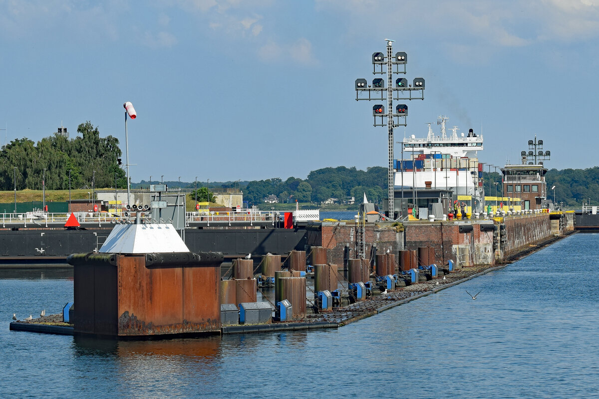 Holtenauer Schleuse in Kiel. Aufnahme vom 24.07.2021