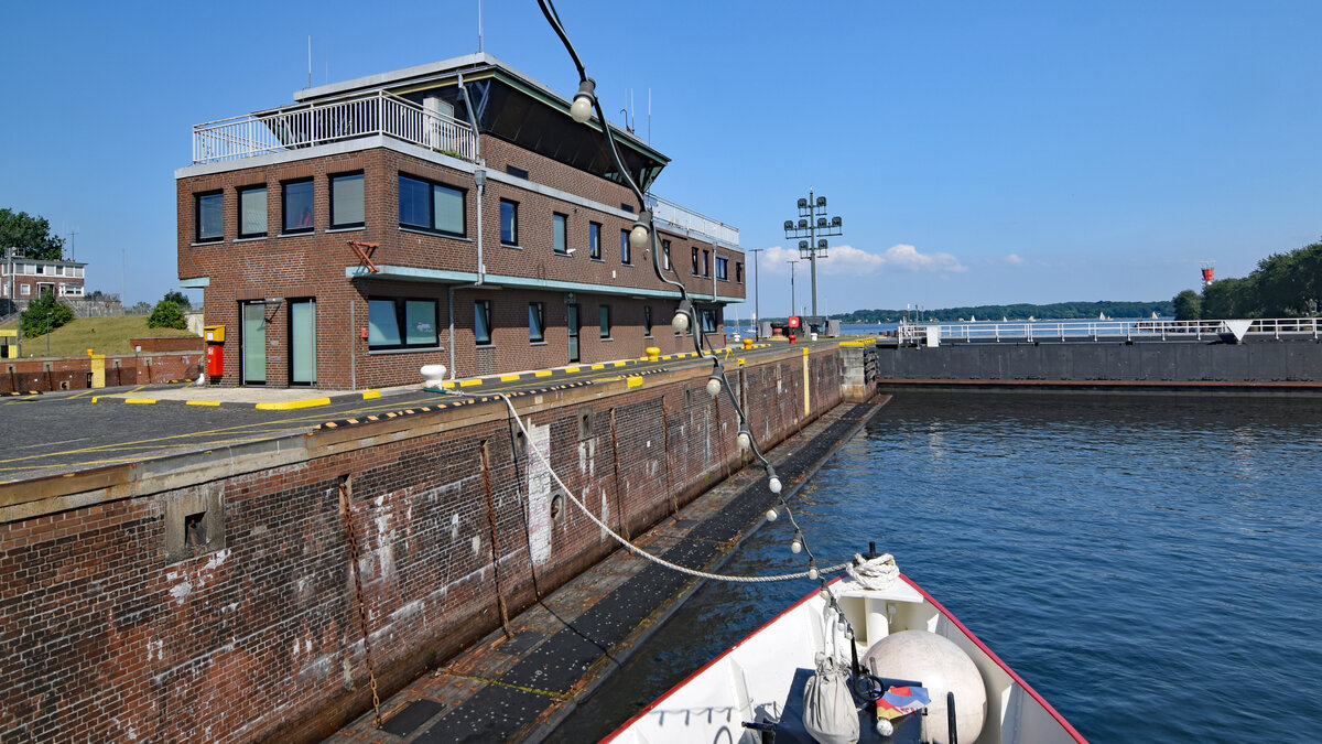 Holtenauer Schleuse in Kiel. Aufnahme vom 24.07.2021