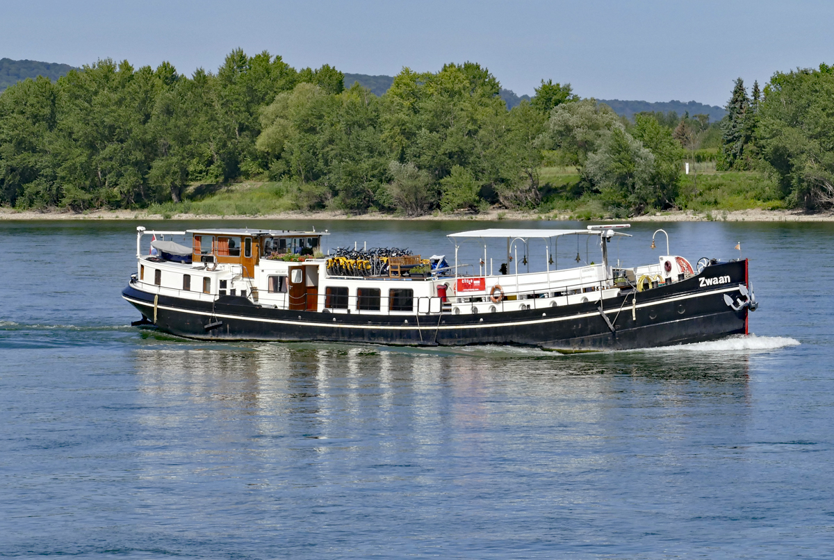 Hotel-Boot  Zwaan  aus den Niederlanden auf dem Rhein in Remagen - 22.08.2019